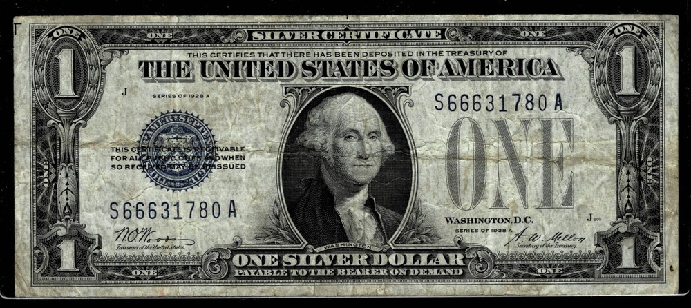 1928-A  $1 SILVER CERTIFICATE NOTE FINE