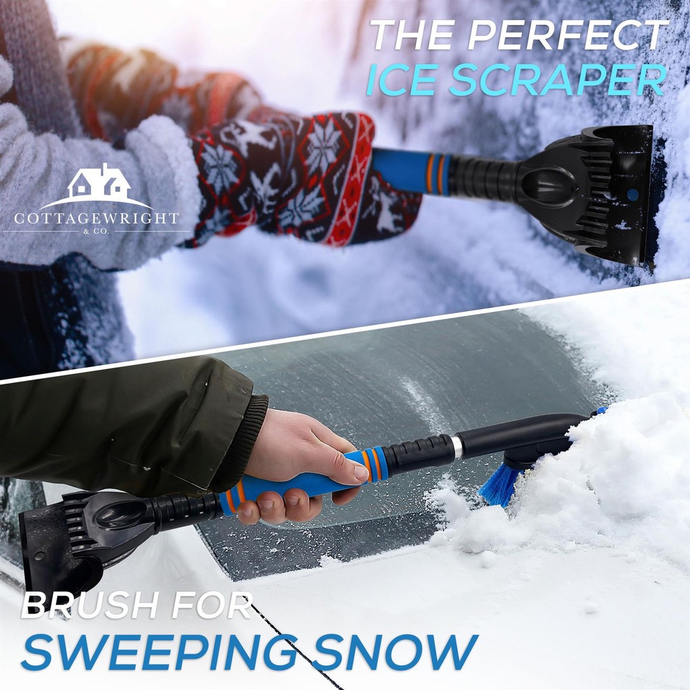 Ice Scraper for Car Snow Brush Van Window Telescopic Extendable Windshield