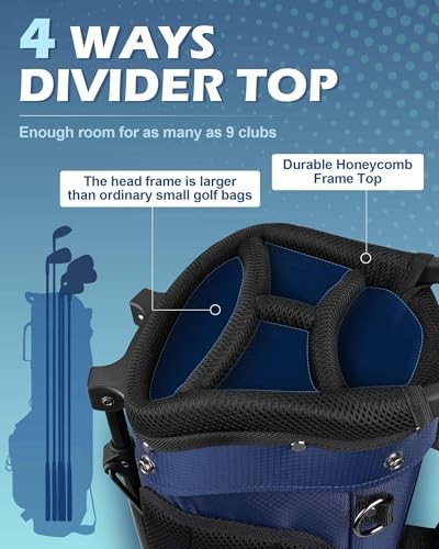 Golf Stand Bag – 2025 Upgraded Version with Cooler Cooler Bag Version Navy