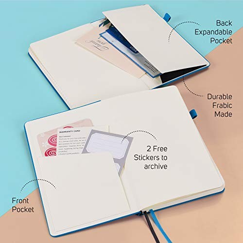 7 Pack Lined Journal Notebook, Hardcover PU Leather Notebook for A5 Deepblue