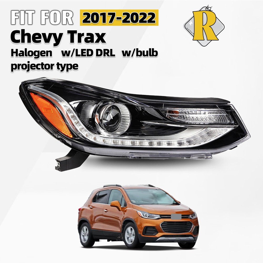 For 2017-2022 Chevrolet Trax Halogen Headlight w/LED DRL w/Bulbs Passenger Right