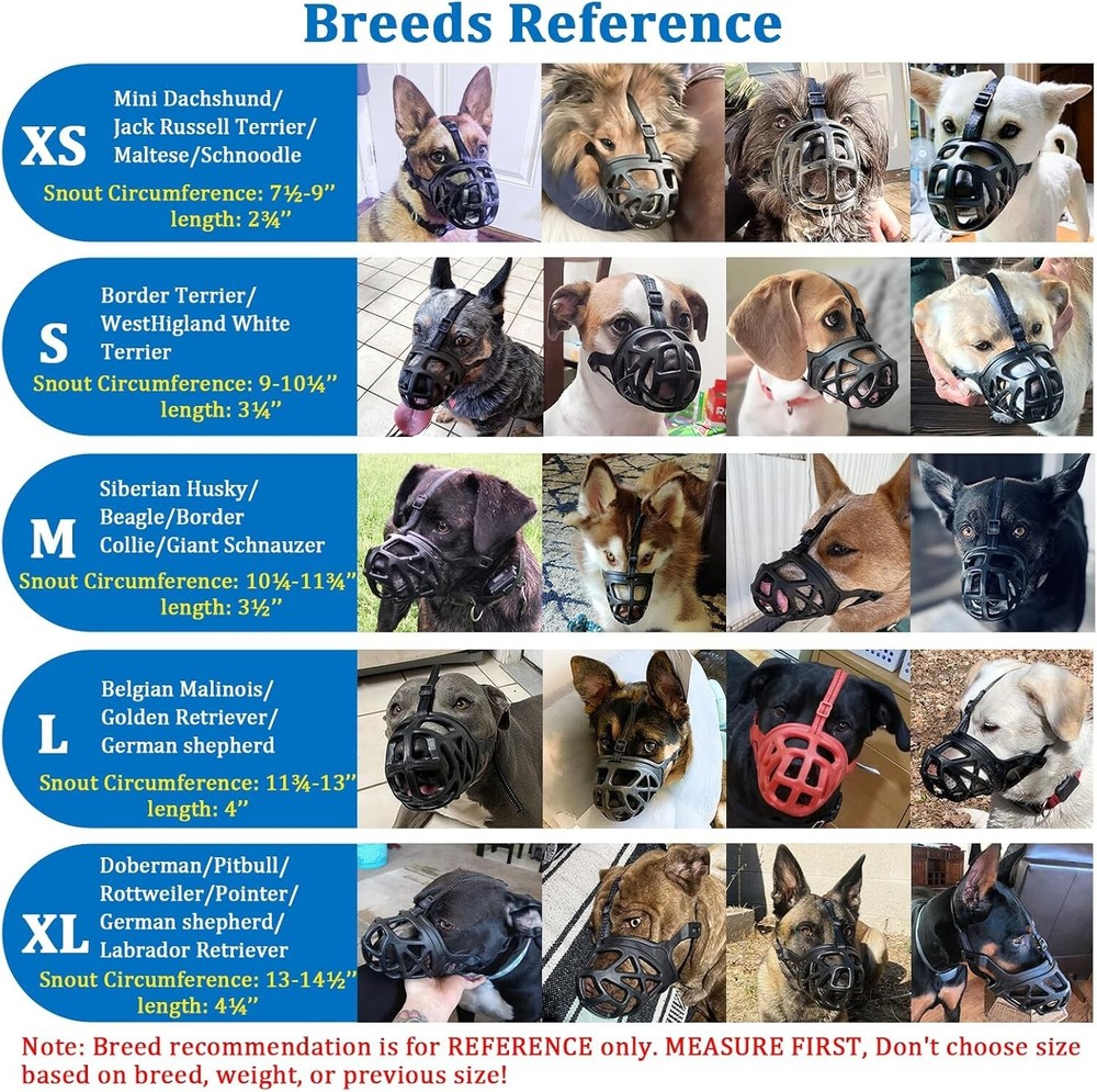 Humane X-Large Dog Muzzle: Soft Rubber with Adjustable Fit & Treat Access