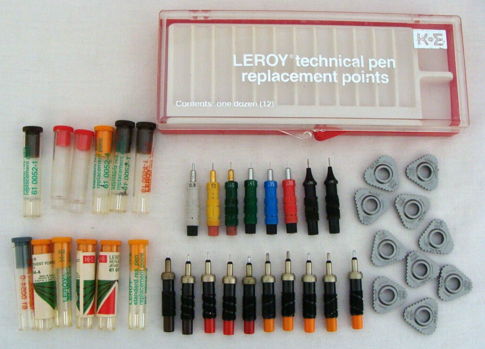 Mixed Lot Of 18 Drafting Mechanical Pen Replacement Points