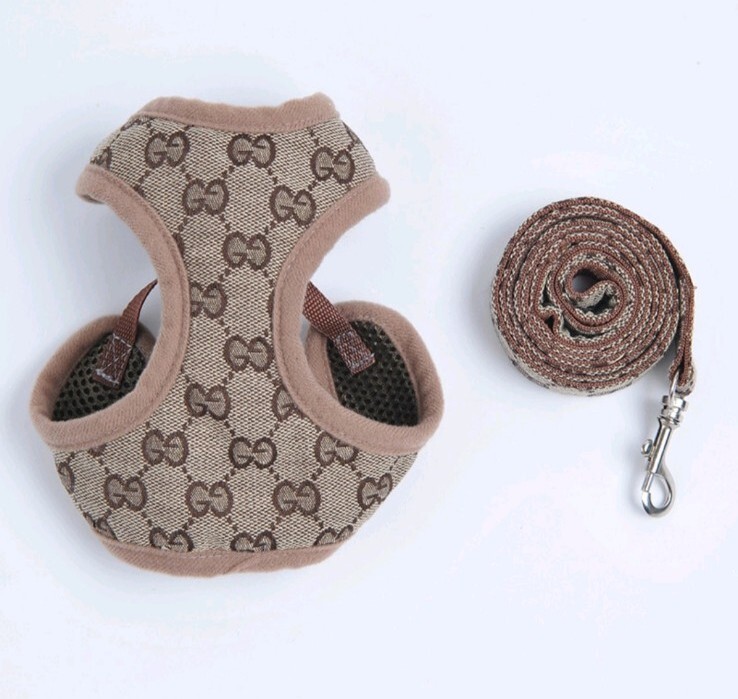 Brown Luxury Harness & Lead Set Size S Small Dog Puppy