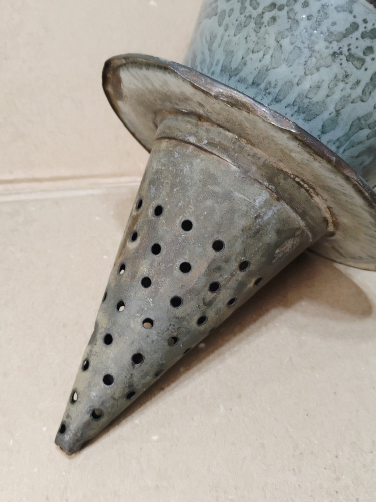 Vintage / Antique Witches Hat Enamelware Graniteware Strainer