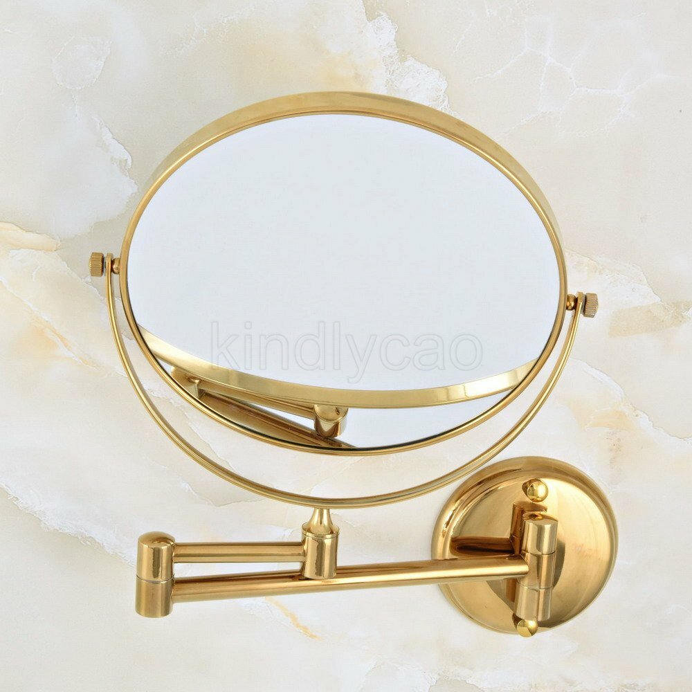Gold X3 Magnifying Makeup Mirror Wall Mounted Double Sided Bathroom Mirrors
