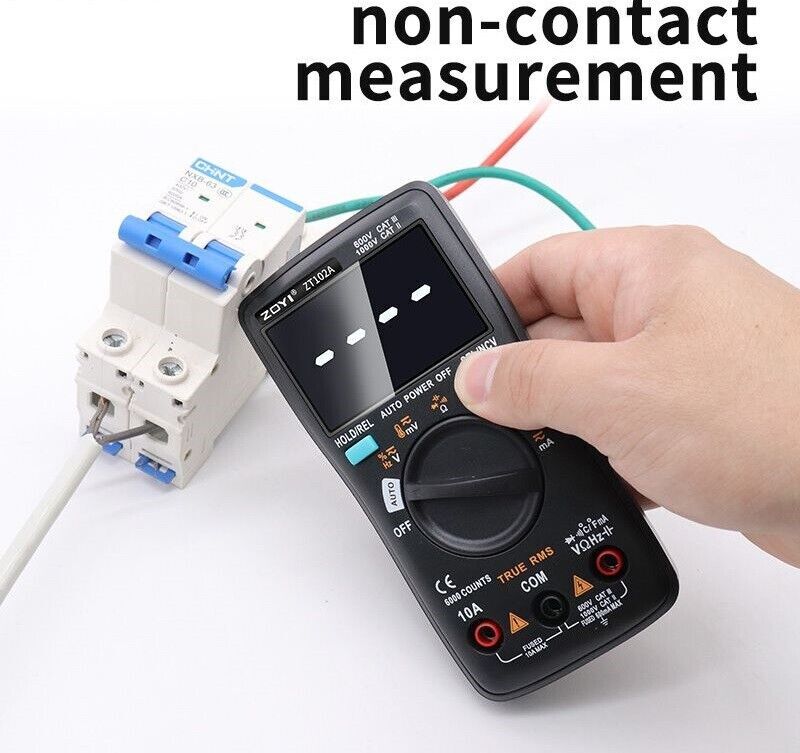 Digital Multimeter Auto Ranging Smart LCD Diode Tester AC/DC 6000 Counts T-RMS