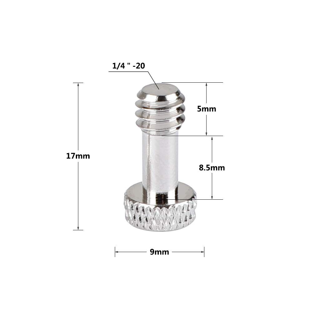 Camera Screw with 1/4"-20 & 3/8"-16 for Quick Release 1, Silver