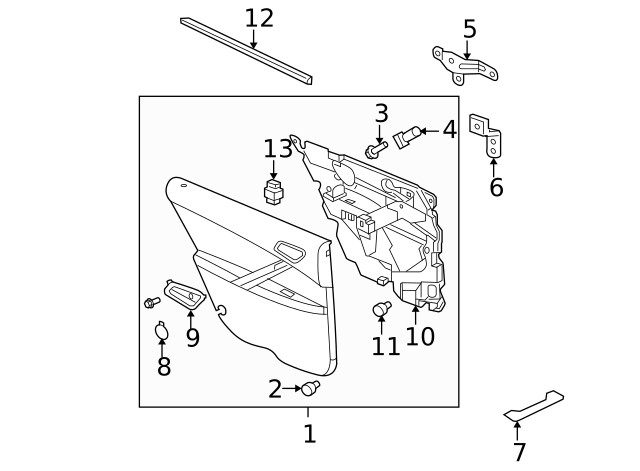 Genuine GM Door Trim Panel Lower Retainer 22729211