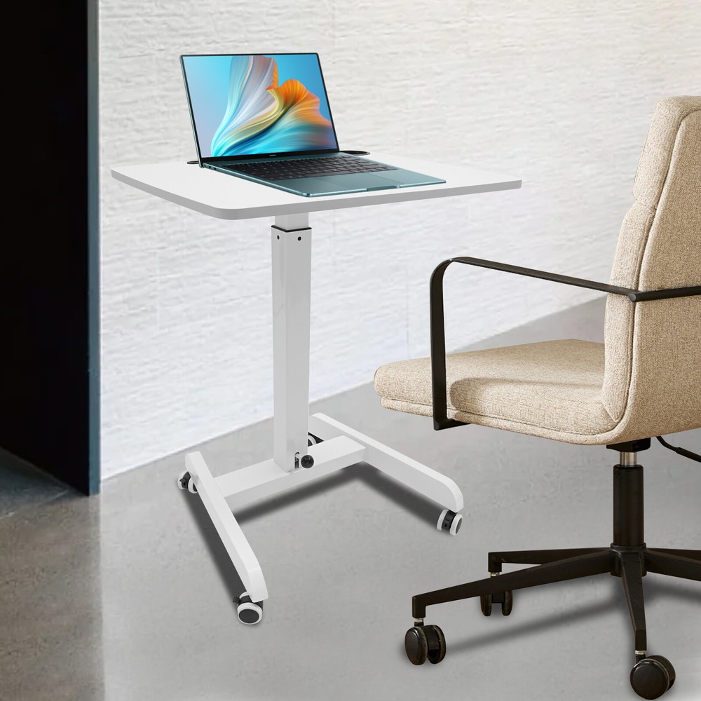 Adjustable Rolling Podium Mobile Standing Laptop Desk Presentation Lectern Table