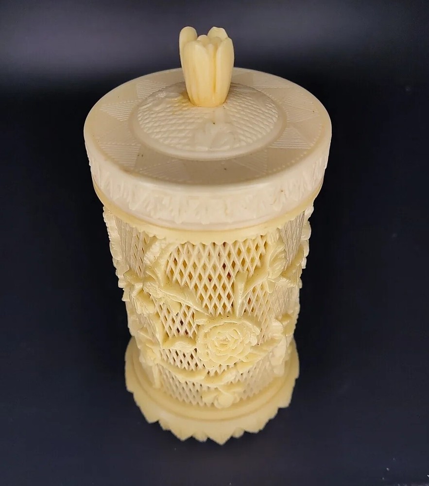 Barware Cocktail Container & Picks MCM Celluloid Lace Appetizer Hors D'oeuvre