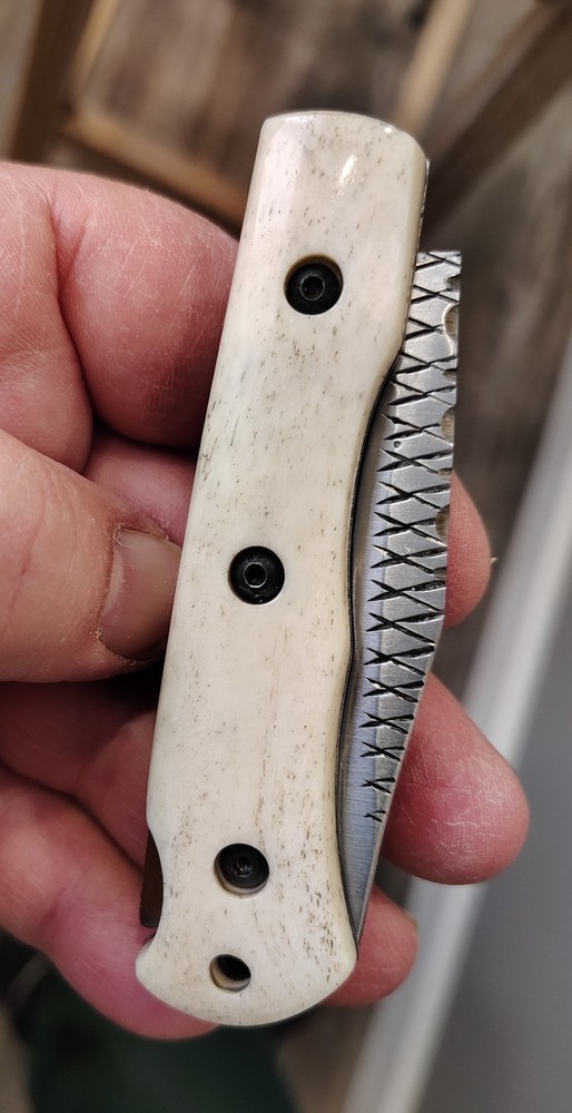 Handmade, Ground From A Rasp, Lock Back knife,Bone Handle,file worked,Unique ⚔️