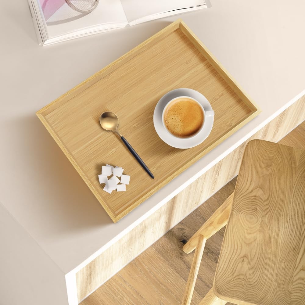 2pcs Rectangular Serving Tray for Eating Drinks Storage Snacks TV Breakfast C...