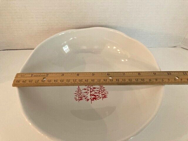 Avon Red Woods Ceramic Bowl 9 3/4"