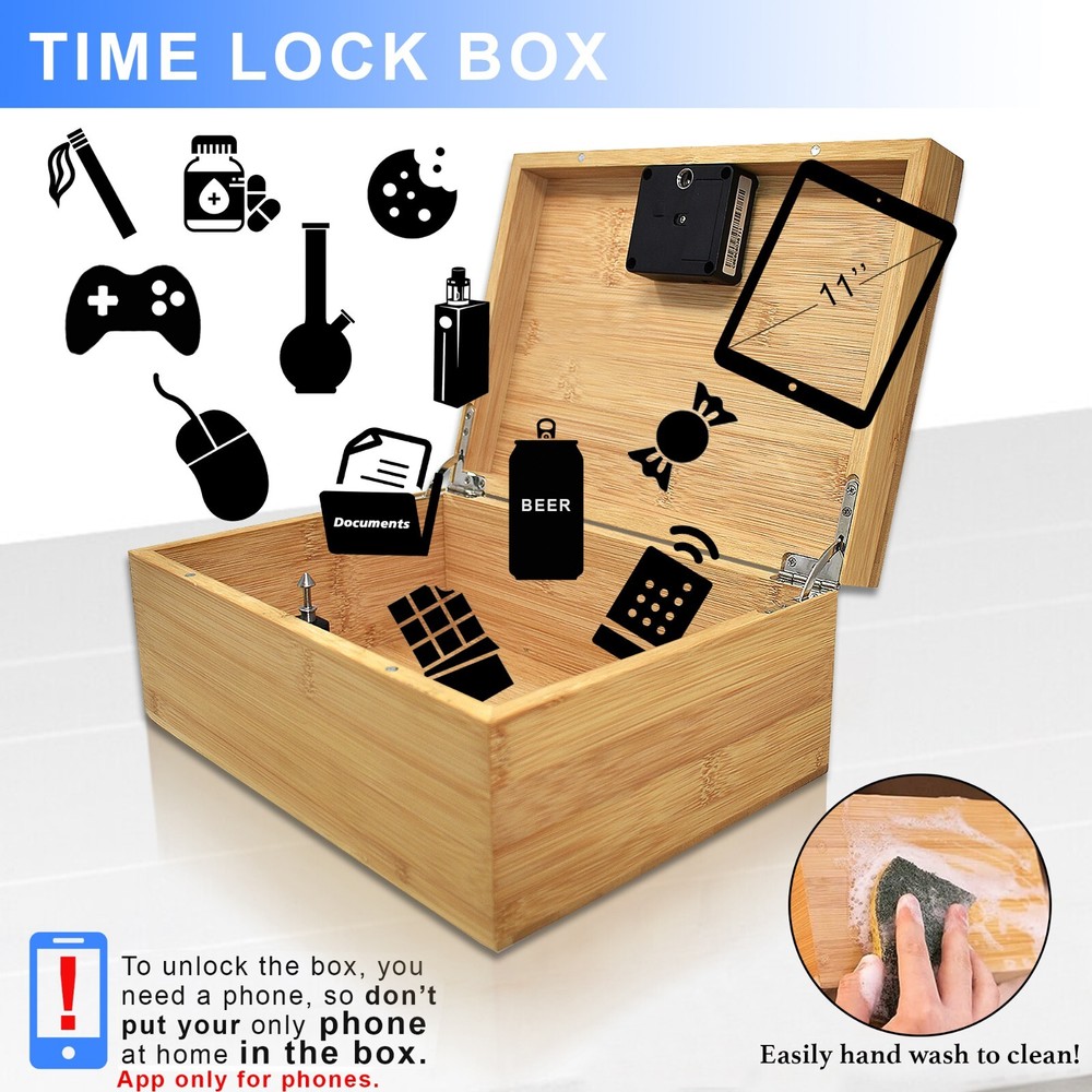 Habit Control Timed Lock Box with App Controlled Lock | Timer and Regular Lock