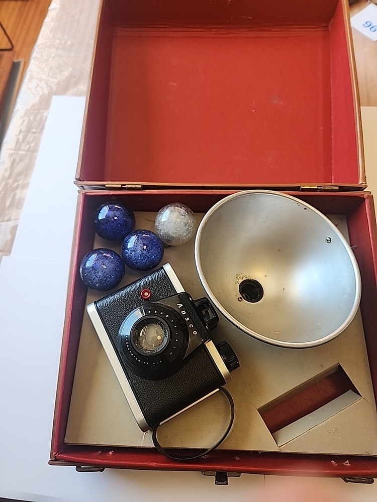 Vintage 1950's Ansco Readyflash 620 Camera And Case (Untested)