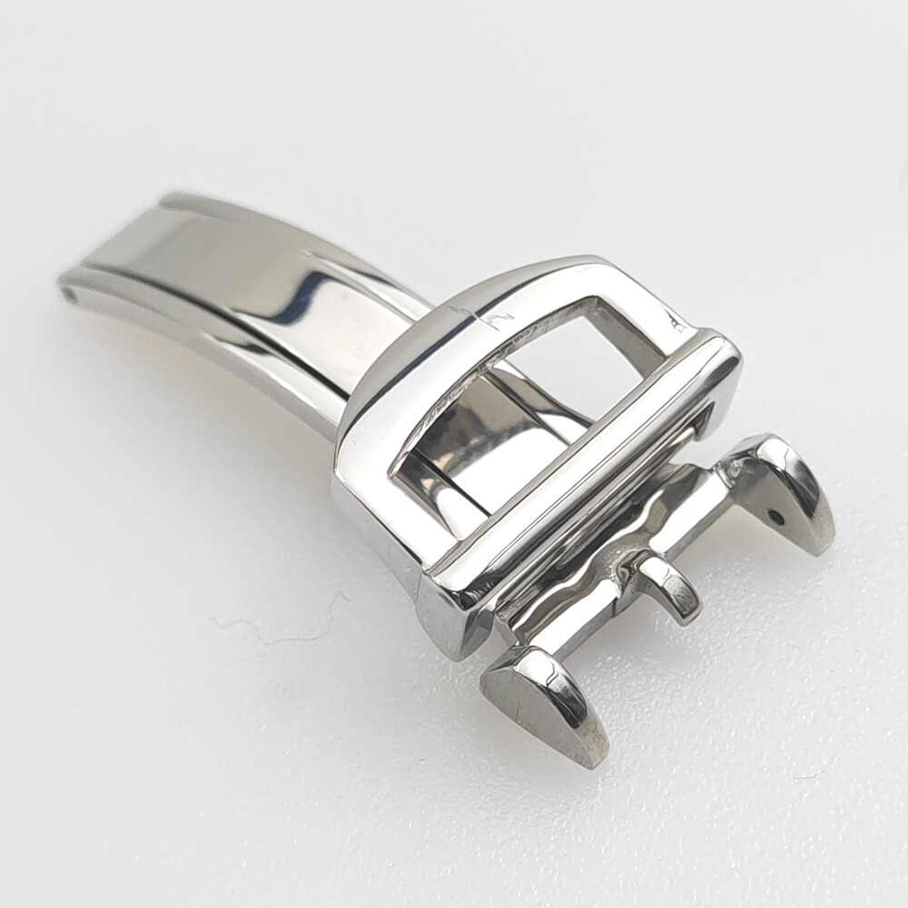 16mm Silver Folding Deployment Clasp for IWC Rubber Leather Watch Band Strap
