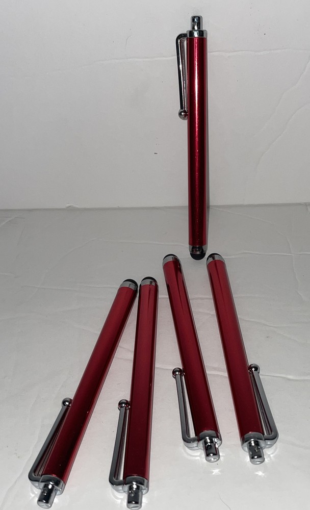 5 Red Capacitive Touch Screen STYLUS Pen Universal For Android & Iphone iPad.