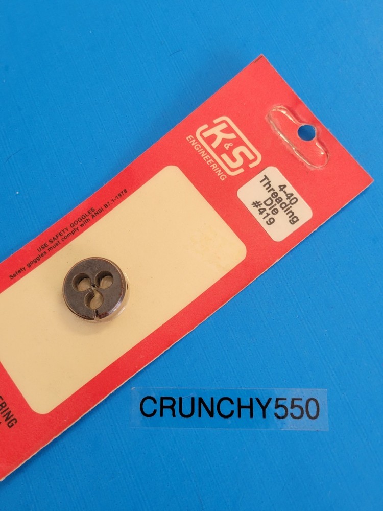 K&S Engineering #419 Threading Die 4-40 RC Part