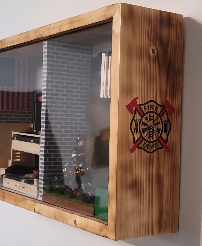 firefighter shadow box