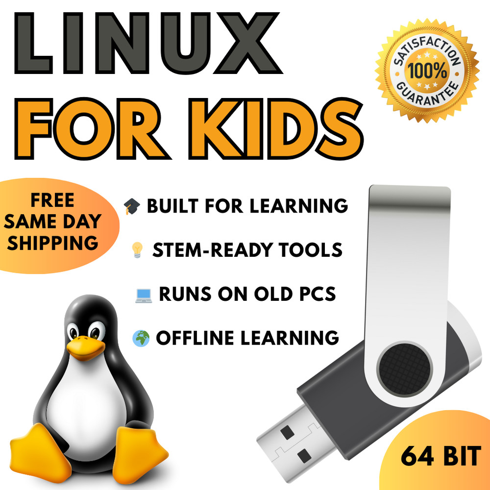 Linux for Kids – USB Flash Drive for PC | Child-Friendly Operating System