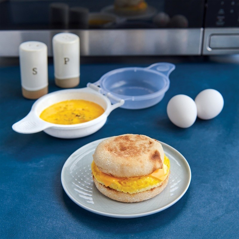 Egg Sandwich Maker Microwave Non-Stick Round Egg Cooker Breakfast Tool Easy Use