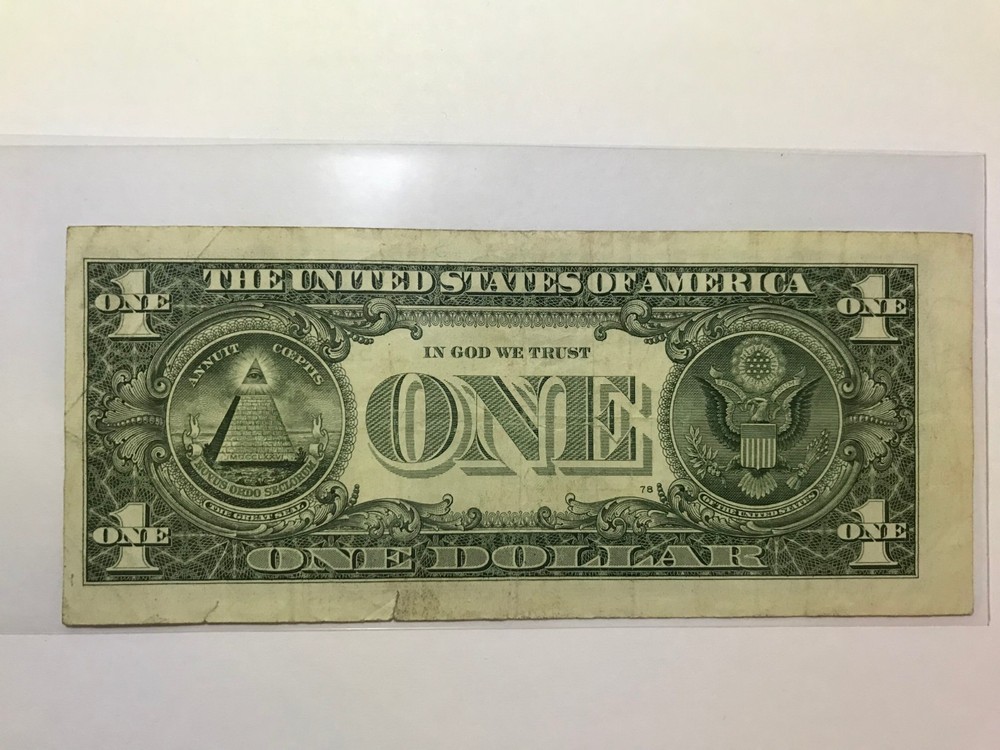  $1 One Dollar Bill misaligned Cut Error left to right