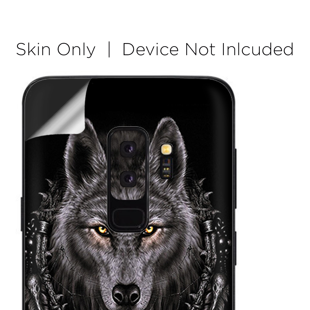 Samsung Galaxy S9 Plus Skins Decals - Wolf dreamcatcher back white