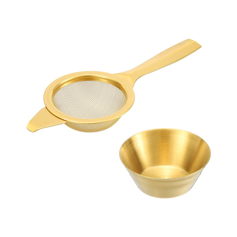 Tea Infuser Filter with Handle Tea Strainer for Loose Leaf Tea Gold