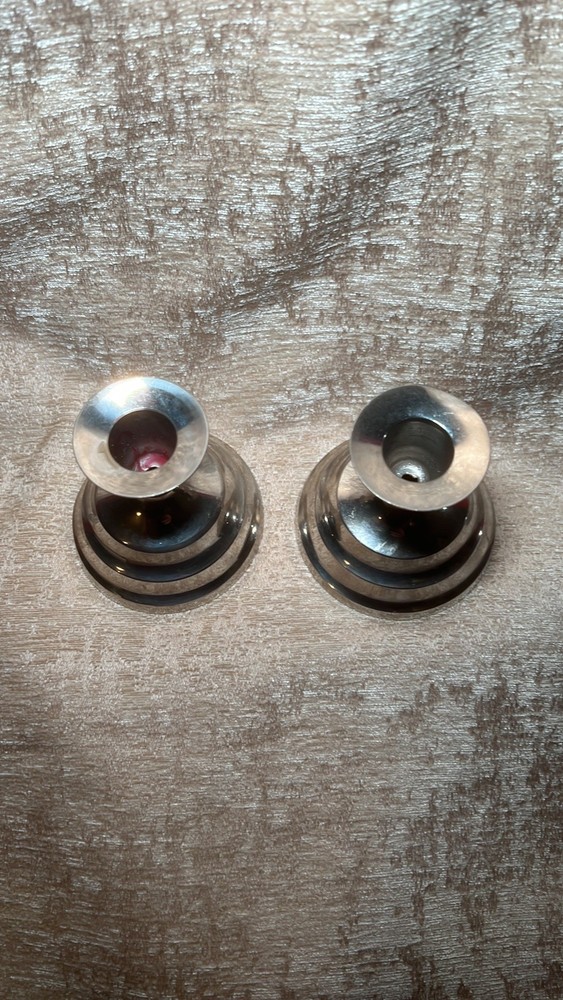 Vintage Pair West German Communion Silver Candlesticks