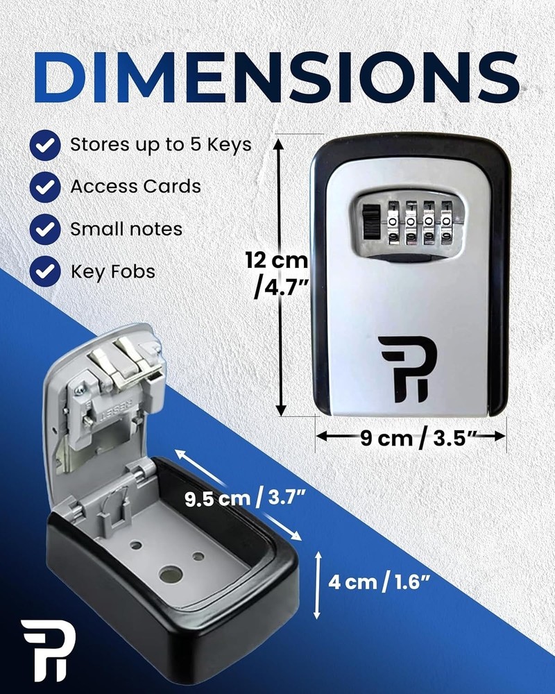Outdoor Security Key Safe 4 Digit Combination Wall Mounted Key Lock Box