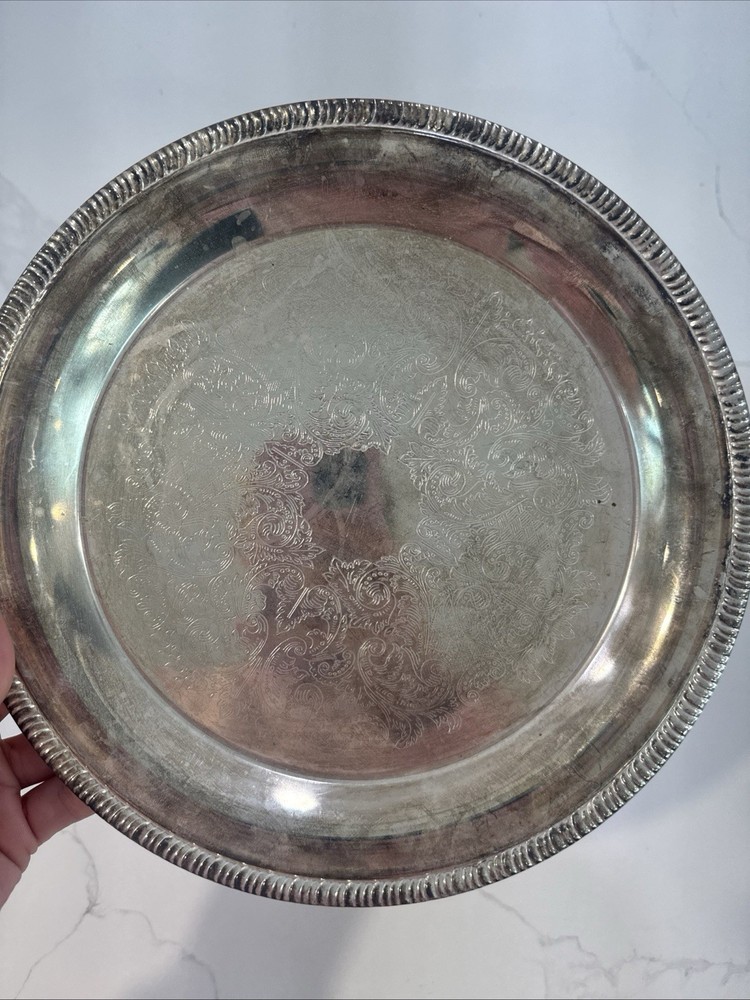 Vintage Engraved Silver Plate