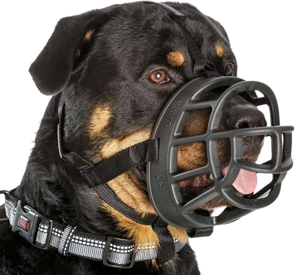 BASKERVILLE ULTRA MUZZLE - Patented Humane Design, Breathable, Dog 5, Black
