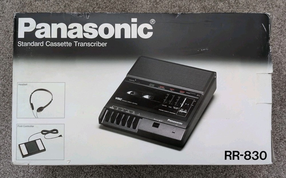 Panasonic RR-830 Desktop Cassette Transcriber / Recorder Open Boxed Never Used