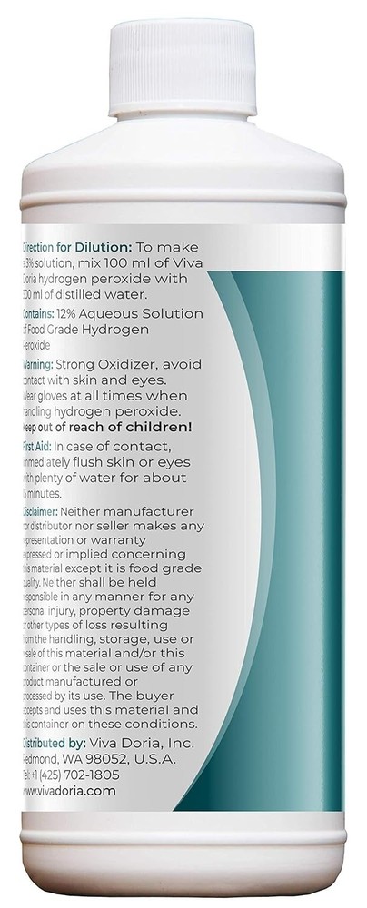 16 Fl Oz Food Grade Hydrogen Peroxide 12% - Safe & Pure Solution