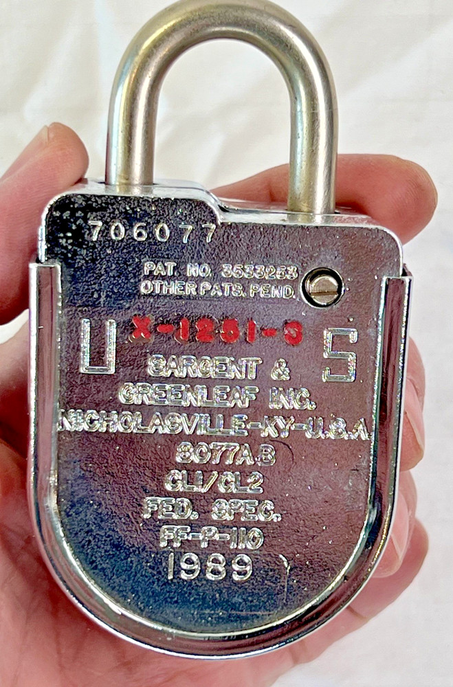 S&G Combination Padlock 8077AB High Security Sargent & Greenleaf