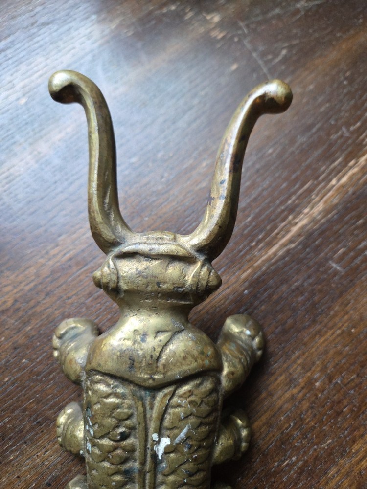 Boot Jack Puller Scarab Beetle Cast Iron Bronze Antique R21