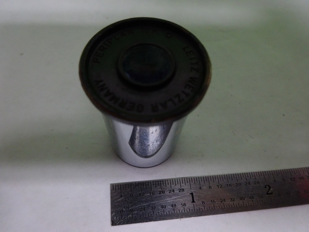 MICROSCOPE LEITZ GERMANY EYEPIECE OCULAR YELLOW FILTER 10X OPTICS AS IS #2B-E-21