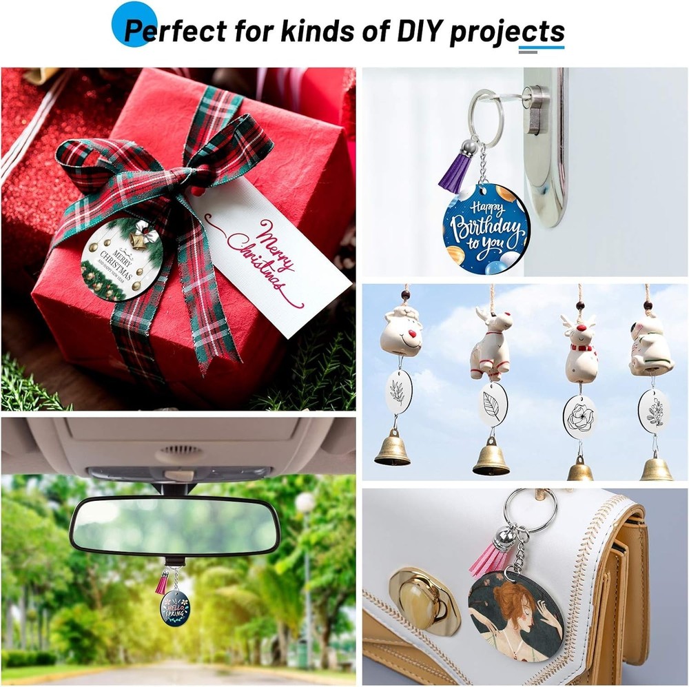 80 PC Double-Sided Sublimation Blanks Keychain Kit for Creative DIY Projects