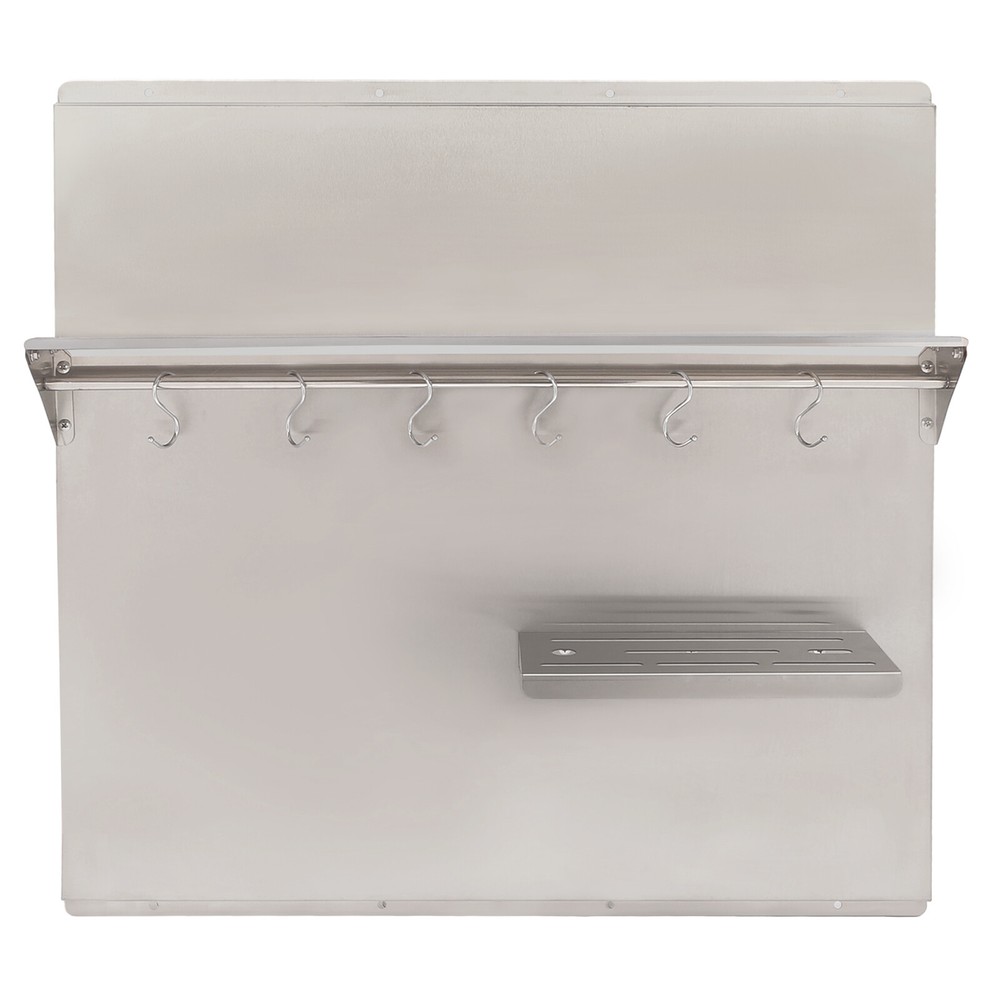 Backsplash with Shelf Stainless Steel Kitchen Range Hood Wall Tile Shield Silver