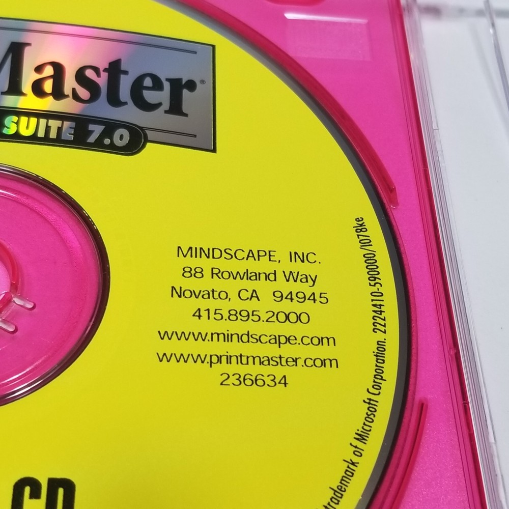 Printmaster Desktop Publishing Art Suite 7.0 Complete Software CD ROM Windows 95