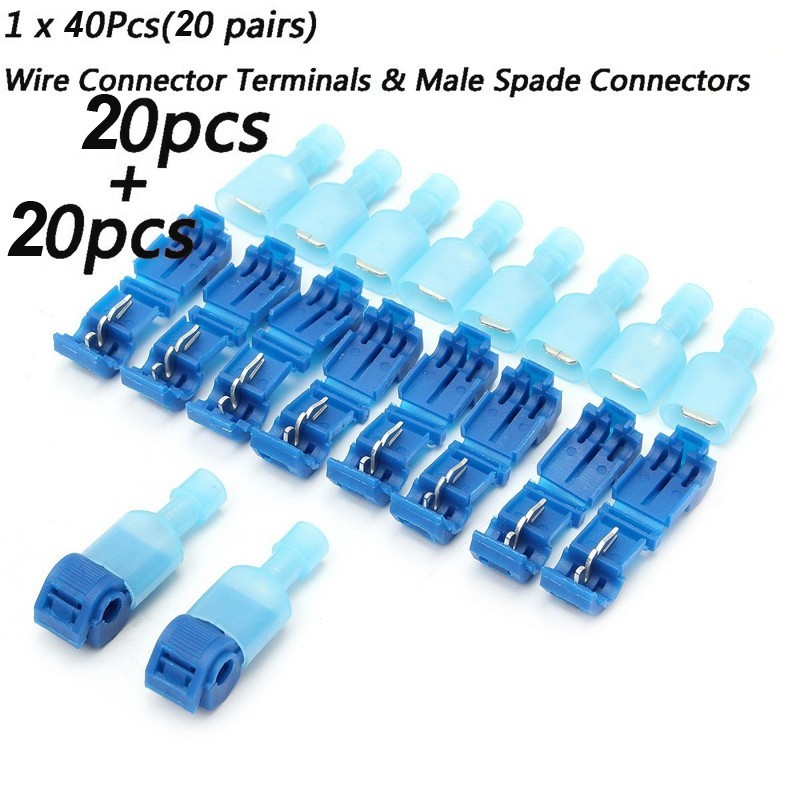 40pcs/set Quick Connect Electrical Cable Wire Connector Kit Terminal Wire Tools