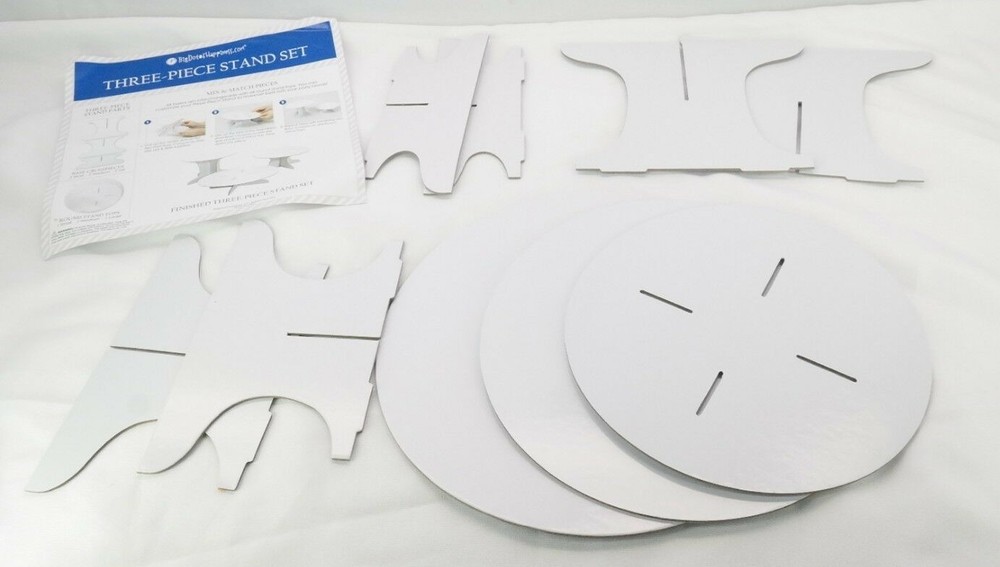 Three Piece Dessert Stand Set White TF
