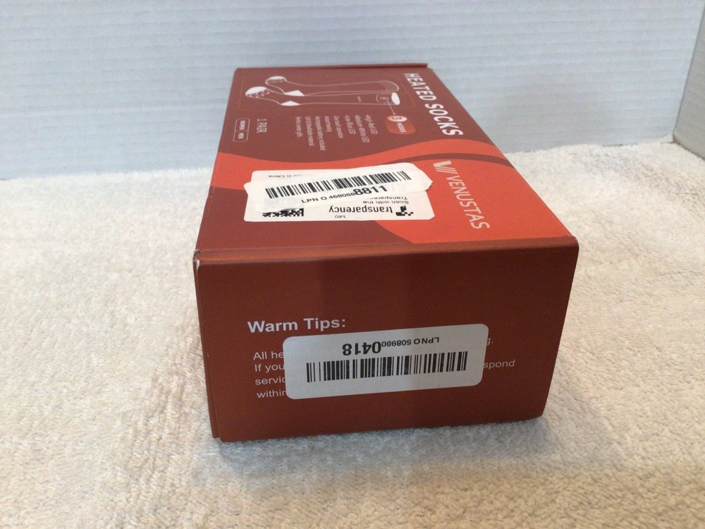 Venustas Heated Socks Unisex Medium Gray Rechargeable