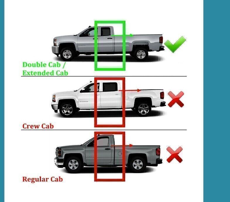 For 2014-2018 Chevy Silverado Double Cab Window Visor Vent Rain Guard Deflector