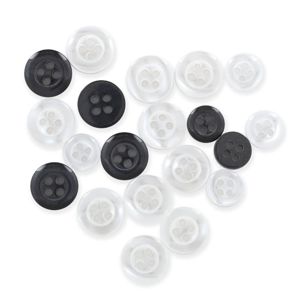 Dritz, Assorted Shirt Buttons (20pc) - 9mm & 11mm