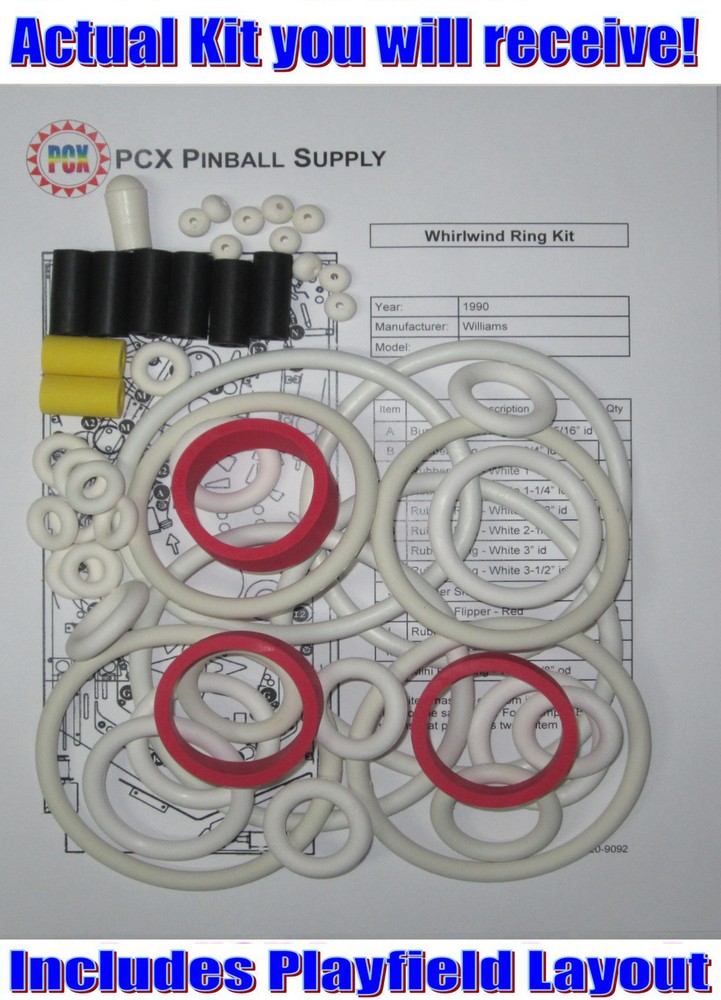 1990 Williams Whirlwind Pinball Rubber Ring Kit - aka Whirl Wind