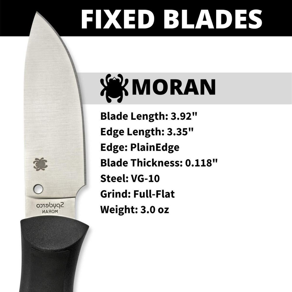 Spyderco Moran Drop Point Fixed Blade w/ Sheath FB02P