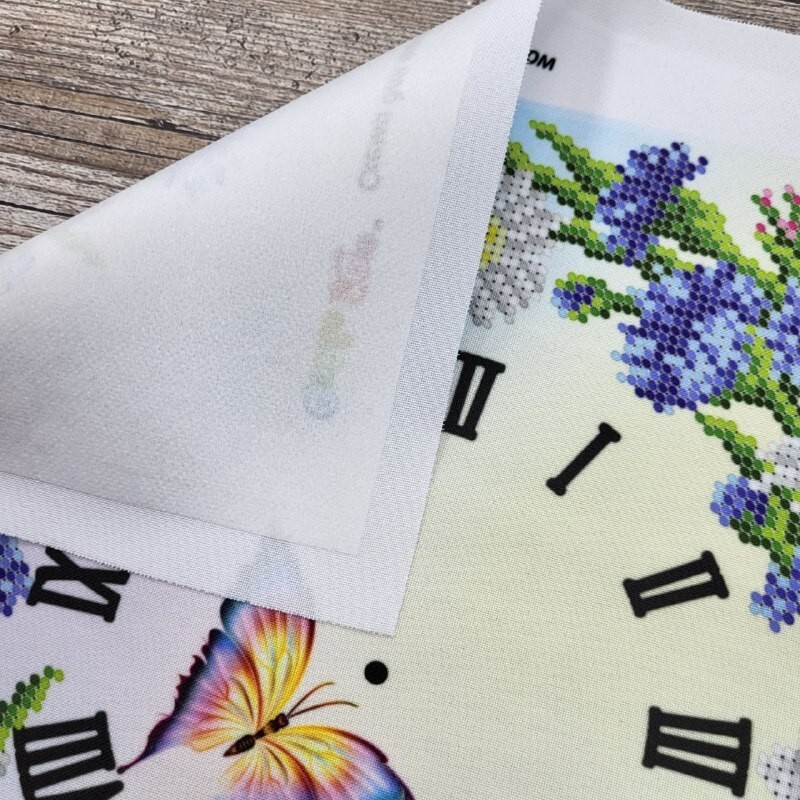 Clock Bead Embroidery Scheme on Canvas DIY Stamped Printed Pattern clock 006
