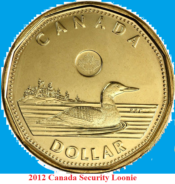 2012 Canada Security Loonie One Dollar Coin. (UNC.) Mint Condition $1